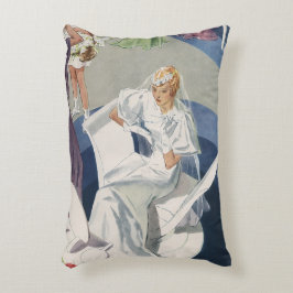 Vintage bröllop, Modern Art Deco Bride i mitten av Prydnadskudde