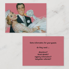 Vintage bröllop Newlyweds, Groom Carries Bride Visitkort