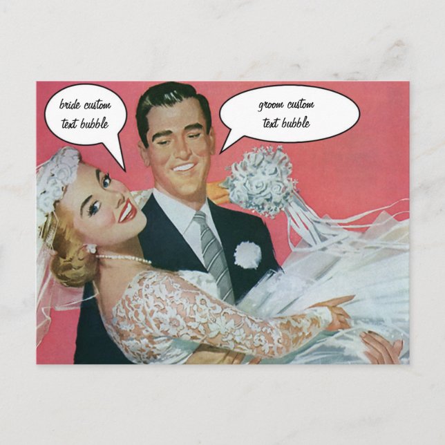 Vintage bröllop Newlyweds, Groom Carries Bride Vykort (Framsida)