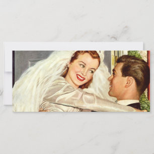 Vintage bröllop Newlyweds, Lycklig Bride och Groom