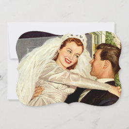 Vintage bröllop Newlyweds, Möhippa Party Inbjudningar