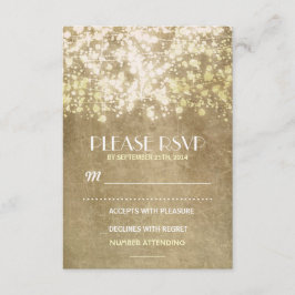 vintage bröllop OSA kort med strängen ljus