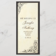 vintage bröllop-program