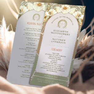 Vintage bröllop-programmet Art nouveau av Mucha Program