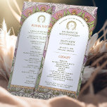 Vintage bröllop-programmet Art nouveau av Mucha Program<br><div class="desc">Inledning av det redigerbara Vintage bröllop-programmet av Alphonse Mucha, som nu finns på Zazzle! Det här eleganten är perfektens sätt att vägleda gästerna genom din speciella dag. Vintage bröllop-programmet har en vacker Art nouveau-utformning av den legendariska Alphonse Mucha. Designens mjuka färg och komplicerade detaljer imponerar säkert på dina gäster. Programmet...</div>