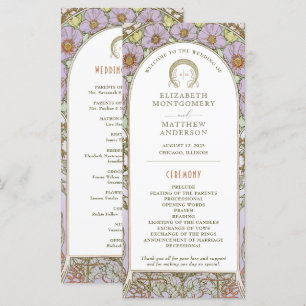 Vintage bröllop-programmet Art nouveau av Mucha Program