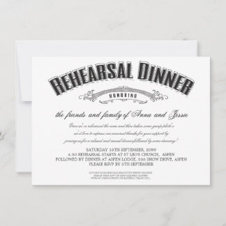 Vintage bröllop Rehearsal Dinner Inbjudan