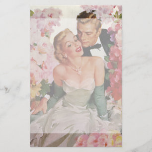 Vintage bröllop, Retro Bride och Groom Newlyweds