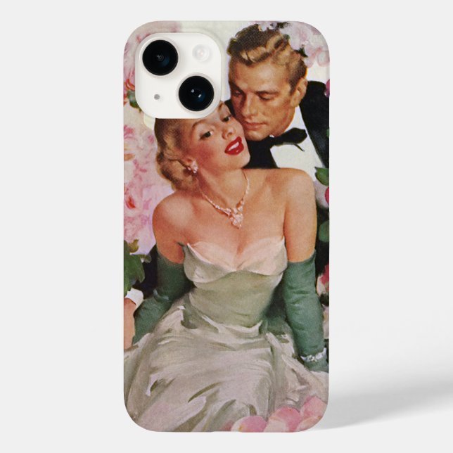 Vintage bröllop, Retro Bride och Groom Newlyweds (Baksida)