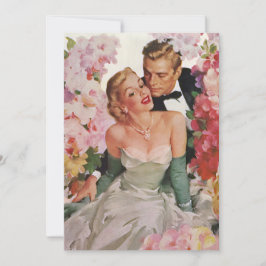 Vintage bröllop, Retro Bride och Groom Newlyweds Inbjudningar