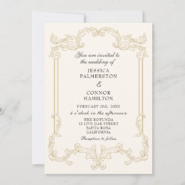 Vintage bröllop Retro rosa Inbjudningar