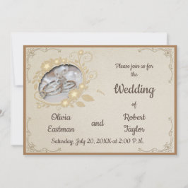 Vintage bröllop ringar spara datumet