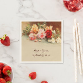 Vintage bröllop, Ro blommor i Antique Pappersservett