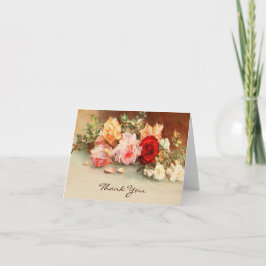 Vintage bröllop, Ro blommor i Antique Tack Kort