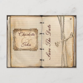 Vintage bröllop Spara datumet Meddelande Vykort