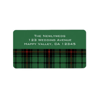 Vintage Bröllop, Tartan Davidson Modern Mönster Adressetikett