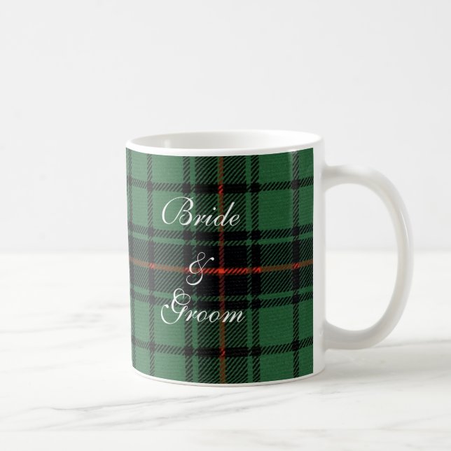 Vintage Bröllop, Tartan Davidson Modernt Mönster Kaffemugg (Höger)