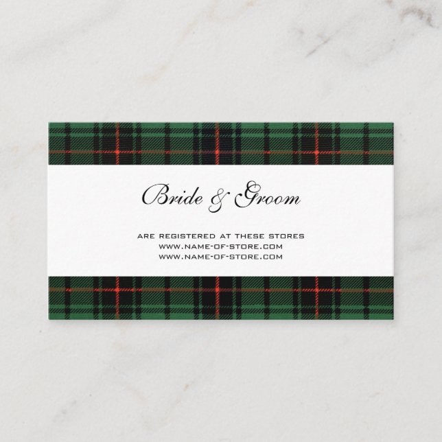 Vintage Bröllop, Tartan Davidson Modernt Mönster Tilläggskort (Framsida)
