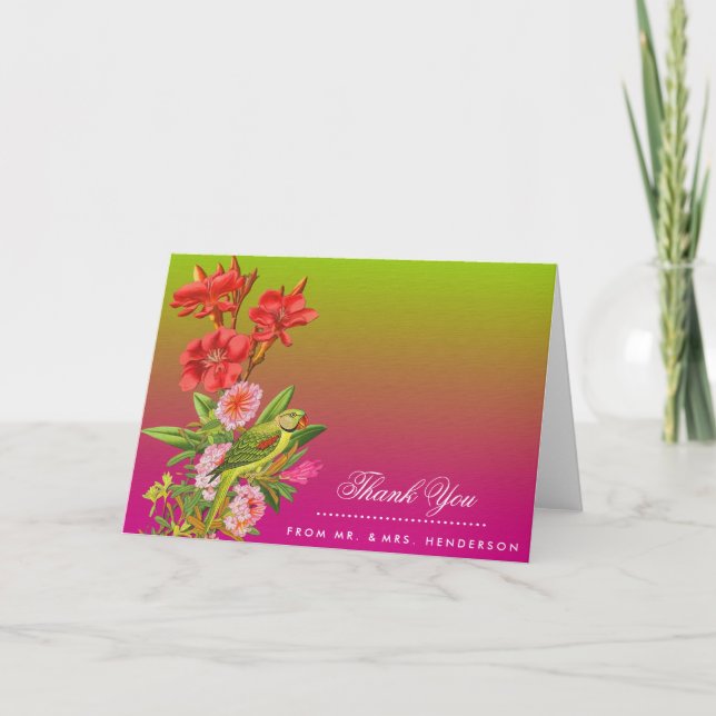 Vintage Bröllop Trädgård Tack Kort (Framsida)