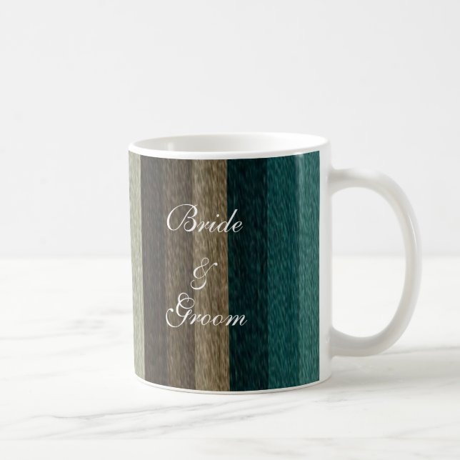 Vintage Bröllop, Varmt Höststrimmigt Mönster Kaffemugg (Höger)