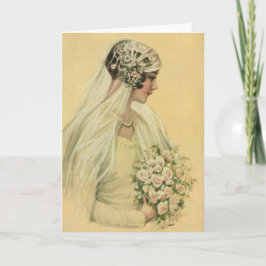 Vintage bröllop, Victorian Bride Möhippa Porträtt Kort