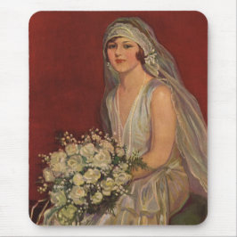 Vintage bröllop, Victorian Bride Möhippa Porträtt Musmatta