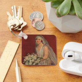 Vintage bröllop, Victorian Bride Möhippa Porträtt Nyckelring