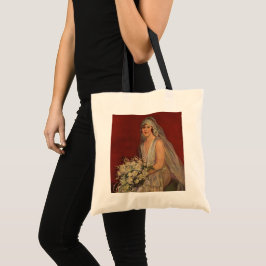 Vintage bröllop, Victorian Bride Möhippa Porträtt Tygkasse
