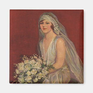 Vintage Bröllop, Victorian Brud Bröllopsporträtt Magnet