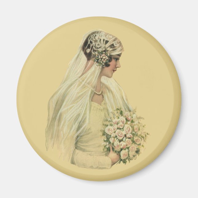 Vintage Bröllop, Victorian Brud Bröllopsporträtt Magnet (Framsidan)
