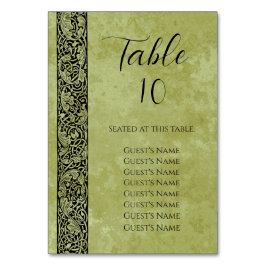 Vintage Bröllop, Viktoriansk Blomma Blommig Rulle Bordsnummer