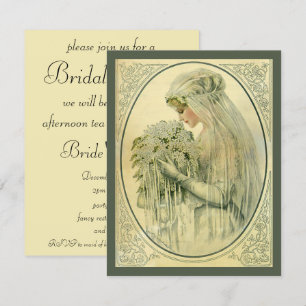 Vintage bröllop, Viktoriansk Bride, Möhippa Inbjudningar