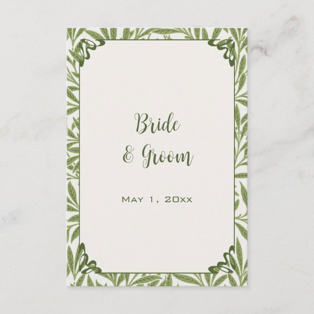 Vintage Bröllop, Viktorianska pilbladsmönster Tilläggskort (Framsida)