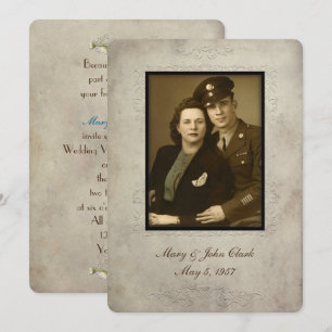 Vintage bröllop Vow Renewal ram Inbjudningar