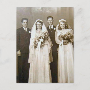 Vintage bröllop vykort