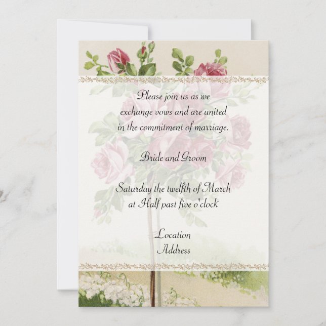 Vintage bröllopinbjudan inbjudningar (Framsida)