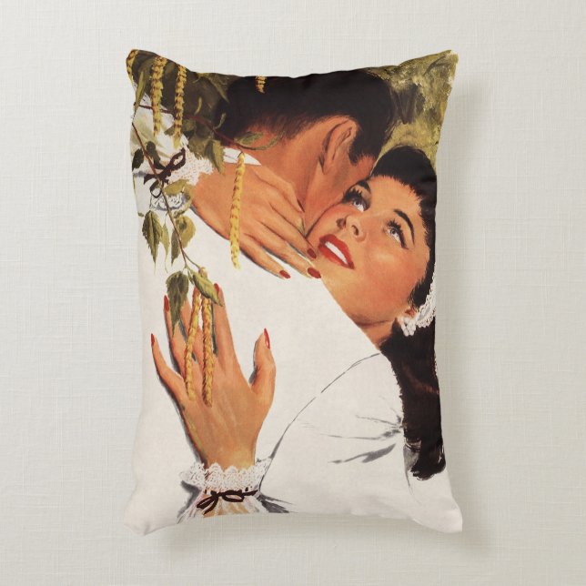 Vintage bröllopsanmodan, kärlek och romantik prydnadskudde (Framsidan(Vertikal))