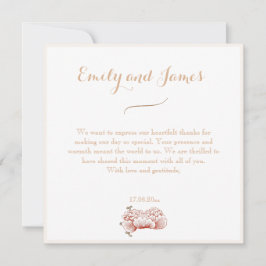 Vintage Bröllopsblomma Ornament  Tack Kort