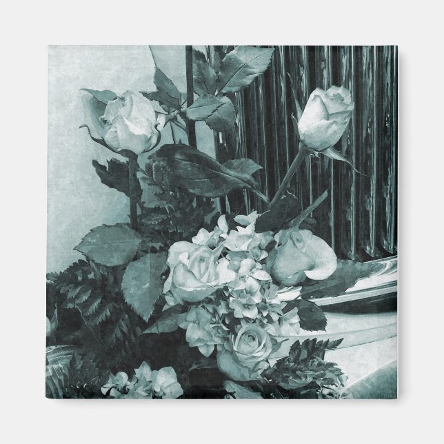 Vintage bröllopsbukett magnet (Framsidan)