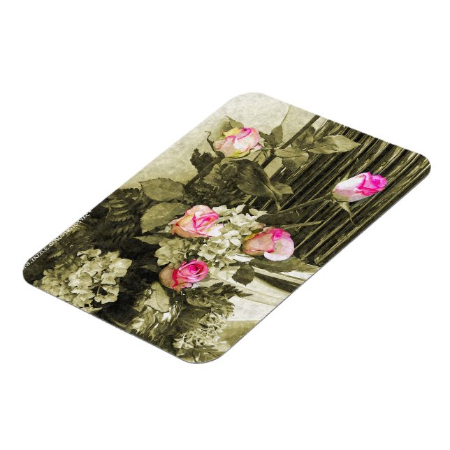 Vintage bröllopsbukett magnet (Vänstra Sidan)