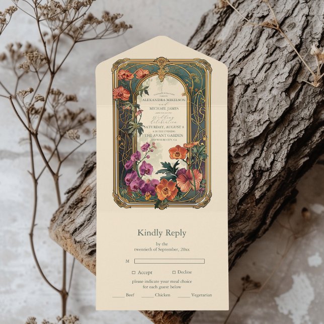 Vintage Bröllopsdekoration i Art Nouveau-stil (Skapare uppladdad)