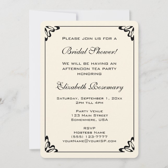 Vintage Bröllopsdusch Art Nouveau Iris Blommor Inbjudningar (Framsida)