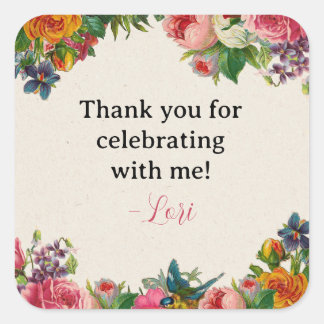 Vintage Bröllopsdusch Klistermärken med Trädgårdst