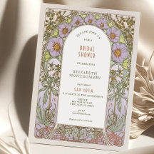Vintage bröllopsfestinladningar Art Nouveau Deco