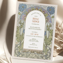 Vintage bröllopsfestinladningar Art Nouveau Deco