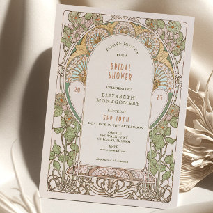 Vintage bröllopsfestinladningar Art Nouveau Deco Inbjudningar
