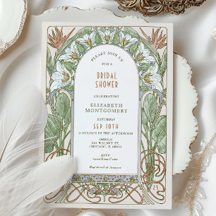 Vintage bröllopsfestinladningar Art Nouveau Deco Inbjudningar