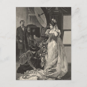 Vintage Bröllopsfotograf Spara Datum Meddelande Vykort