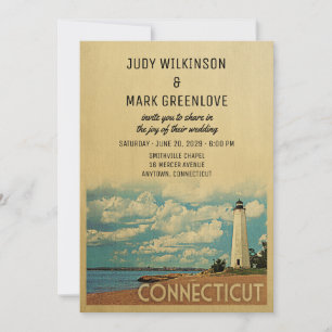 Vintage bröllopsinbjudan från Connecticut, mitten Inbjudningar