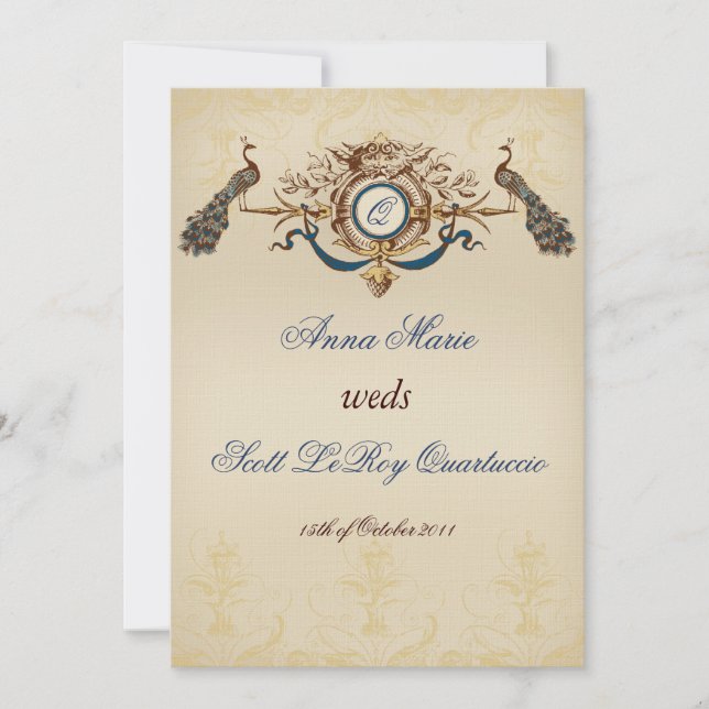Vintage Bröllopsinbjudan Inbjudningar (Framsida)
